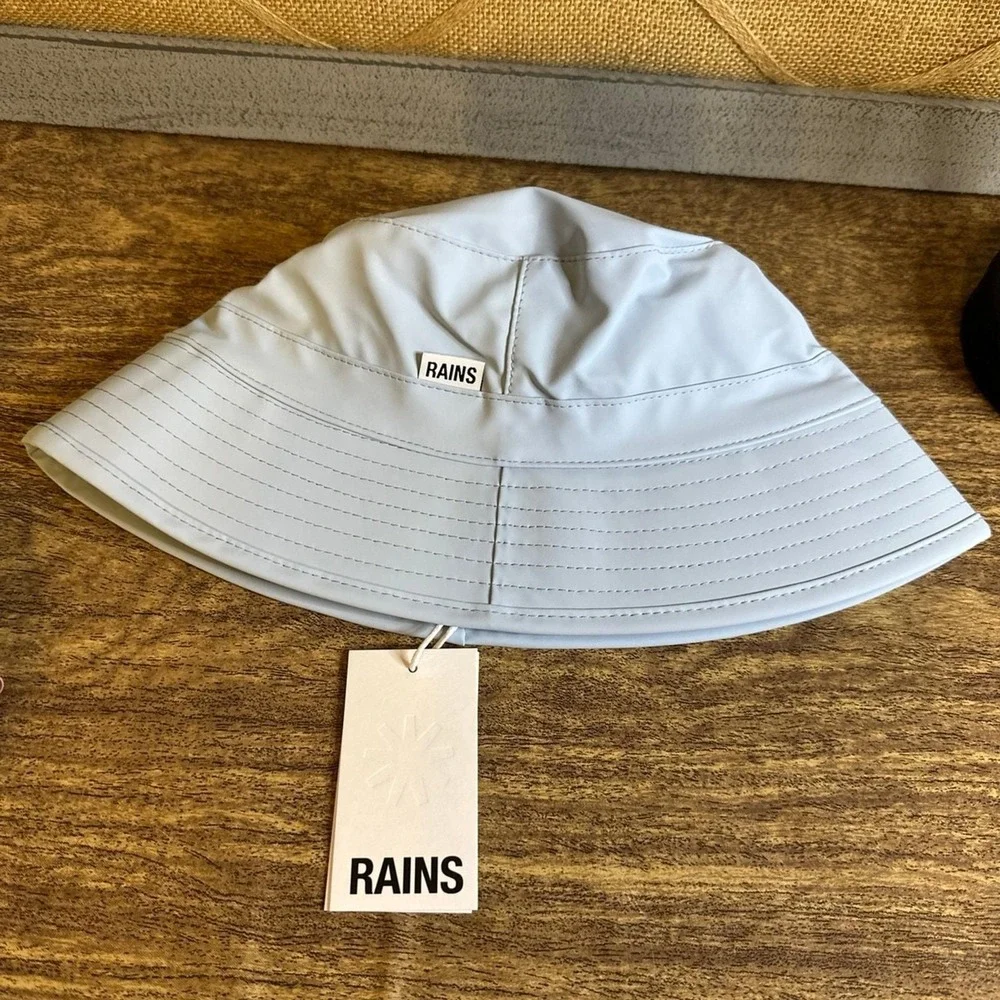 NWT Rains Sky Blue Bucket Hat Waterproof Rain Sun Unisex Size XS-Med - Rains